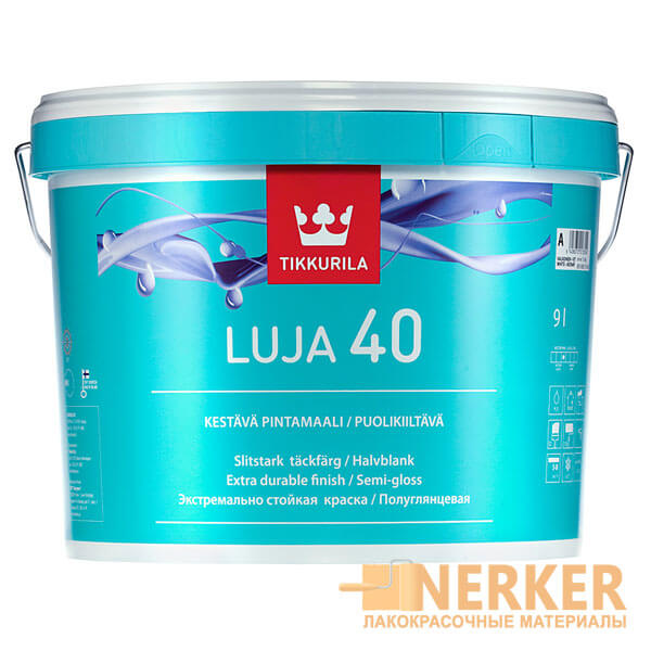 Луя 40 полуглянцевая краска для кухонь и ванных комнат (Luja 40)