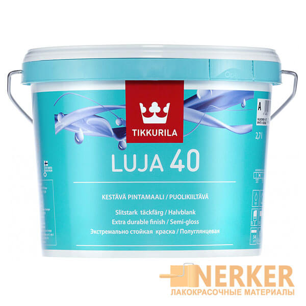 Луя 40 полуглянцевая краска для кухонь и ванных комнат (Luja 40)